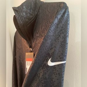 Nike Pro Dry Fit black snake skin zip up size large.
